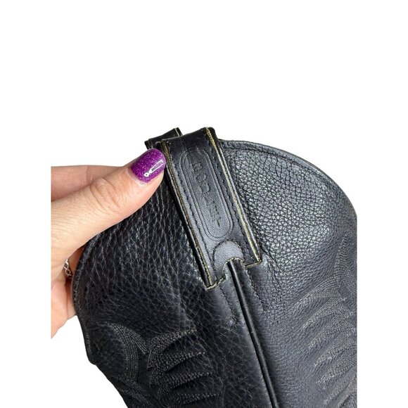 Vintage Boulet Mens Black Leather Western Cowboy Boots 11 - Picture 6 of 9